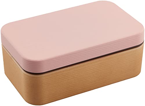 正和(Showa) 弁当箱 お米がくっつきにくい 木目 樹脂 長角弁当 ピンク クリーンコート 電子レンジ・食洗器対応 600ml 男性 女性 日本製 4979536