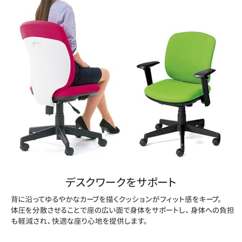 プラス オフィスチェア Presea ローバック ホワイトシェル 肘なし ライトブルー KC-K56SL LB 697832 [3]