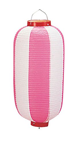 カドキ ビニール提灯長型 《9号》 ピンク/白 b2 ビニール 日本 YTY0193X