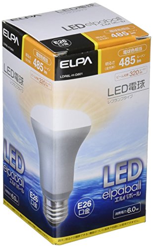 エルパ (ELPA) LED電球レフ形 LED電球 照明 485lm 電球色相当 屋内用 LDR6L-H-G601