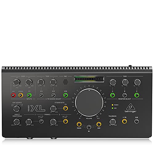 ベリンガー Behringer 2x4 USBオーディオインターフェース 192kHz対応 MIDASマイクプリアンプ搭載 内蔵トークバックマイク スタジオコントローラー VCAコントロール STUDIO XL BLACK