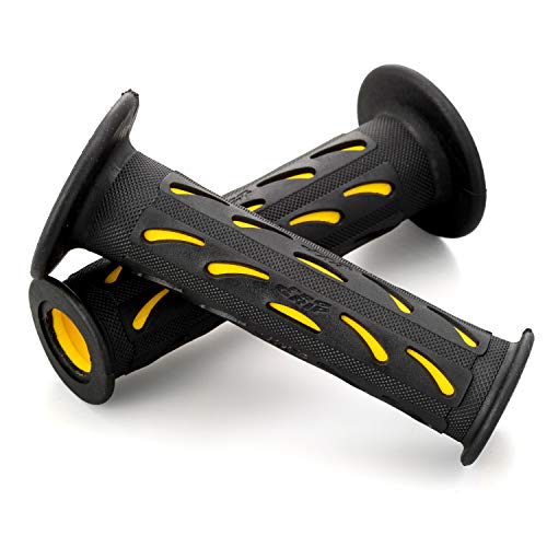 デイトナ(Daytona) PROGRIP(プログリップ) バイク用 グリップ ハンドル径φ22.2用 120mm 耐振ゲル エンド貫通 724タイプ イエロー 98066