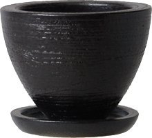 植木鉢・受皿セット ネストミドル Φ240mm 底穴あり ブラック 信楽焼 446-02