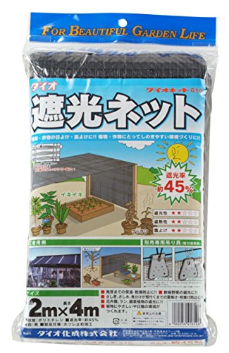 ダイオ 遮光ネット ダイオネット 610 カラミ織 黒 遮光率45% 2x4m