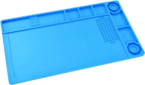 凄!シリーズに「シリコンマット」が仲間入り小さく仕切られたスペースを活用し、部品分けや、プラモデル用接着剤を置くなど、キレイな作業台をキープ優れた耐熱性、断熱性、耐腐食性を兼ね備えており、ハンダ付け作業にも最適Mサイズ:380*210mm簡易目盛り付き、磁石エリア 3カ所