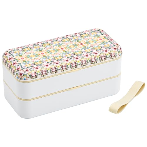 樂天商城 - スケーター(Skater) シンプル メラミンフタ 2段 弁当箱 900ml 大容量 天平文様 夢幻 薄紅 日本製 SLBW9M-A