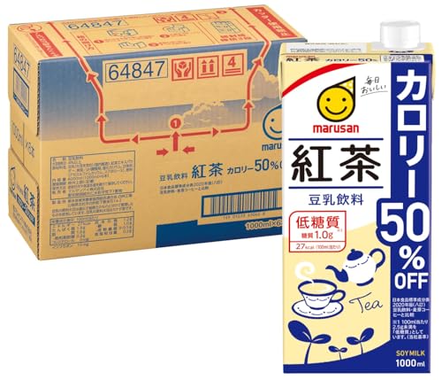 マルサン 豆乳飲料紅茶 カロリー50%オフ 1L*6本