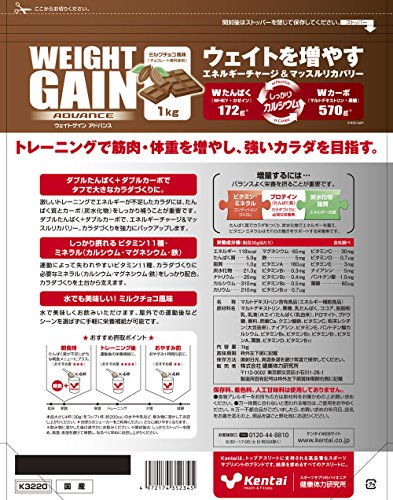 Kentai NEWウェイトゲイン アドバンス ミルクチョコ 1kg