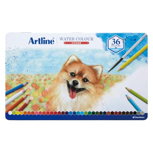 シャチハタ Artline 水彩 色鉛筆 36色 水彩筆付き KCP-W36C/H