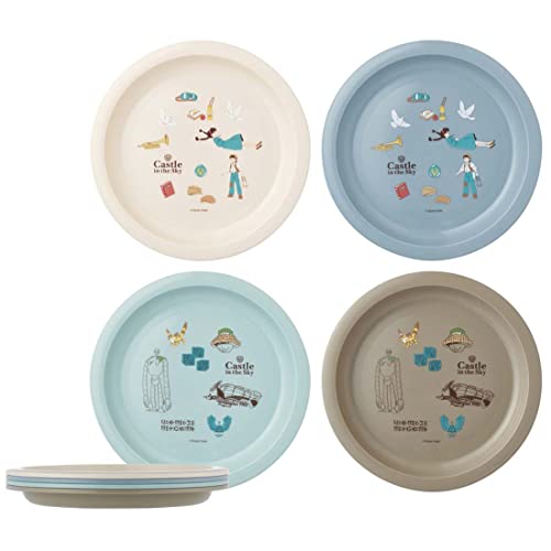 スケーター(Skater) プレート 4枚セット プラスチック製 皿 21cm 天空の城 ラピュタ スタジオジブリ 日本製 P5P-A