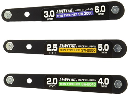 サンフラッグ(新亀)(Sunflaf(shinki)) (SUNFRAG) 薄型Wレンチ 六角セット 3本組 SWS-2060