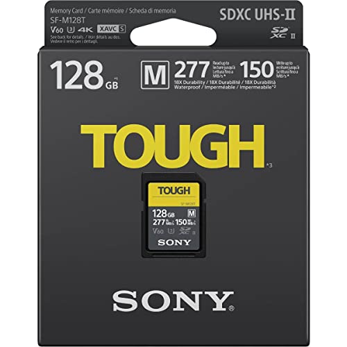 128GB SDXCカード SDカード タフ仕様 SONY ソニー UHS-II Tough Mシリーズ Class10 UHS-II U3 V60 4K R:277MB/s W:150MB/s 海外リテール SF-M128T/T1