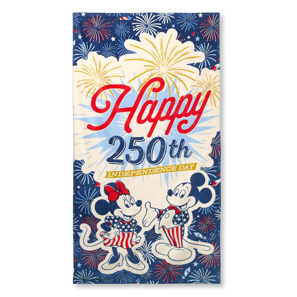 乐天商城 - 【取寄せ】 ディズニー Disney US公式商品 ミッキーマウス ミッキー ミニーマウス ミニー タオル 布巾 ビーチタオル バスタオル アメリカン [並行輸入品] Mickey and Minnie Mouse Americana Beach Towel グッズ ストア プレゼント ギフト クリスマス 誕生日 人気