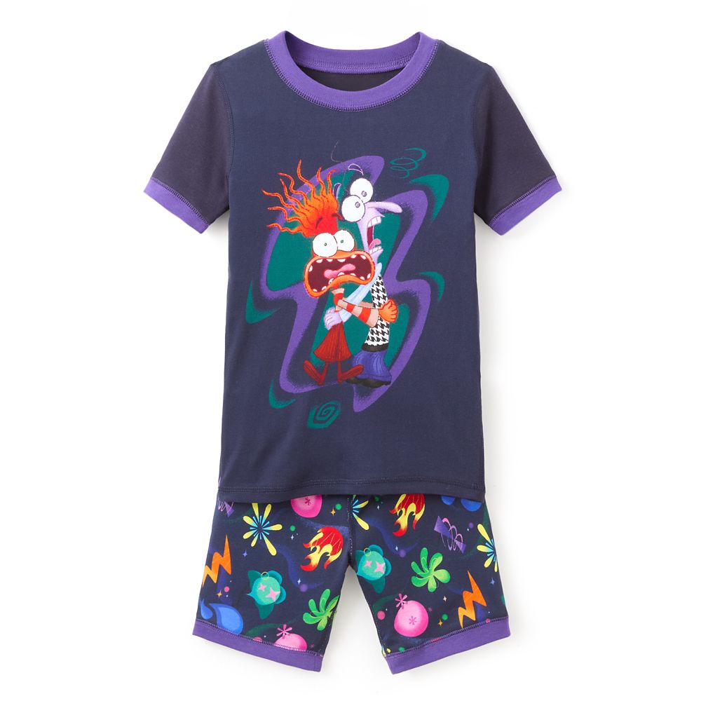 Rakuten - 【取寄せ】 ディズニー Disney US公式商品 インサイドヘッド Inside Out 子供 キッズ 女の子 男の子 パジャマ 寝巻き 部屋着 服 半そで 半ズボン [並行輸入品] Fear and Anxiety Short PJ PALS for Kids ? Inside Out 2 プレゼント ギフト クリスマス 誕生日 人気