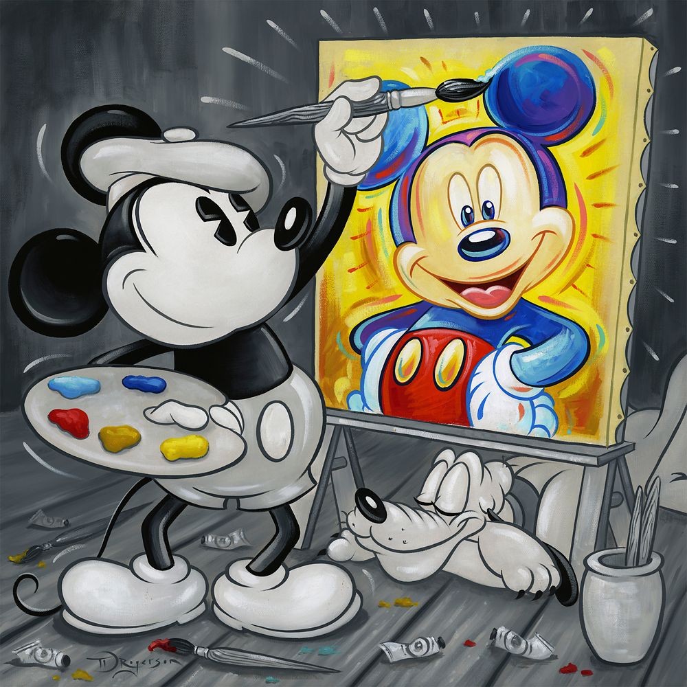 乐天商城 - 【取寄せ】 ディズニー Disney US公式商品 ミッキーマウス ミッキー ティムロジャーソン 限定版 限定 キャンバス [並行輸入品] Mickey Mouse ''Mickey Paints Mickey'' Canvas Artwork by Tim Rogerson ? Limited Edition プレゼント ギフト クリスマス 誕生日 人気