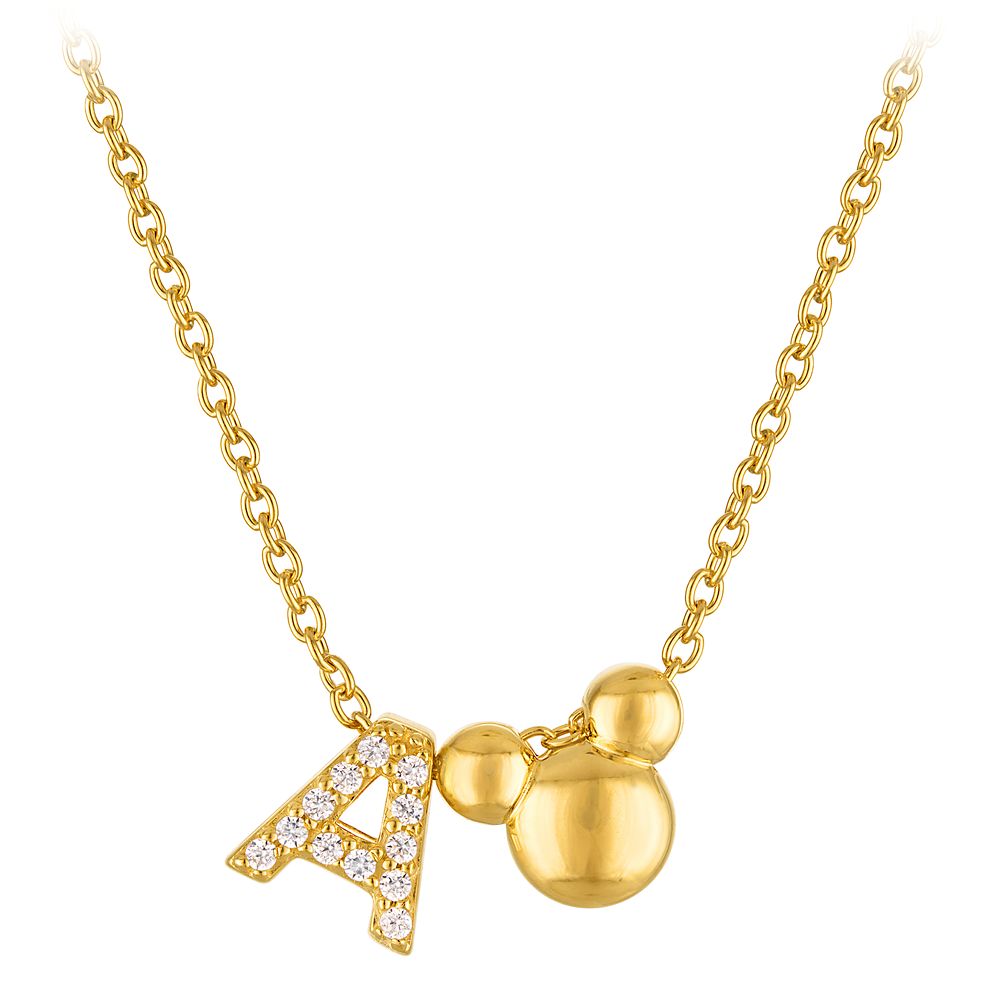Rakuten - 【取寄せ】 ディズニー Disney US公式商品 ミッキーマウス ミッキー ネックレス ジュエリー アクセサリー レベッカフック [並行輸入品] Mickey Mouse Icon Initial Slide Necklace by Rebecca Hook ? Gold グッズ ストア プレゼント ギフト 誕生日 人気