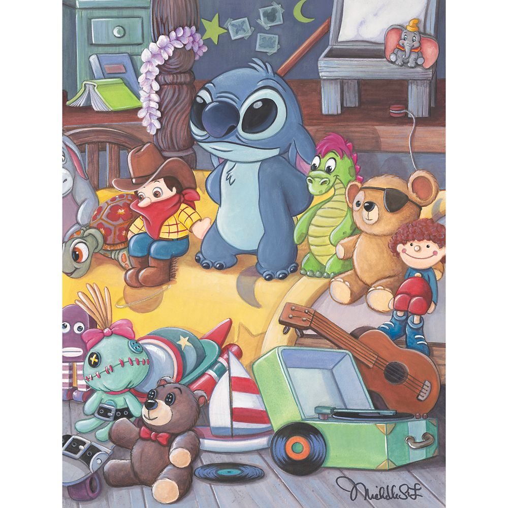 Graphic - 【取寄せ】 ディズニー Disney US公式商品 スティッチ リロとスティッチ リロ 限定版 おもちゃ 限定 60cm 45cm キャンバス [並行輸入品] Lilo & Stitch ''Lilo's Toys'' Canvas Artwork by Michelle St.Laurent ? 24'' x 18'' ? Limited Edition グッズ ストア プレ
