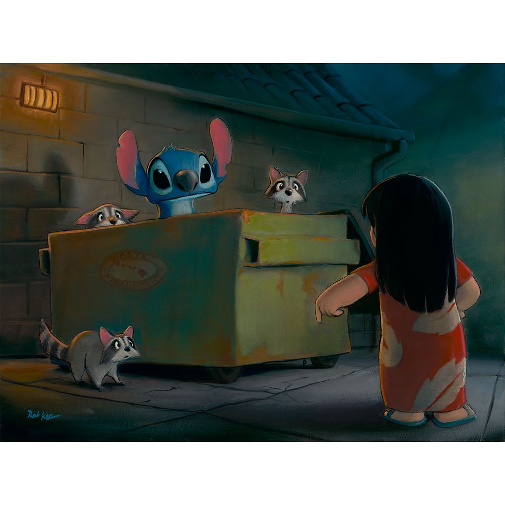 Rakuten - 【取寄せ】 ディズニー Disney US公式商品 スティッチ リロとスティッチ リロ サイン 限定版 標識 標示 限定 キャンバス キャンバスアート 絵画 絵 アート インテリア 壁 装飾 デザイン [並行輸入品] Lilo & Stitch ''Diving'' Gallery Wrapped Canvas by Rob Kaz ? S