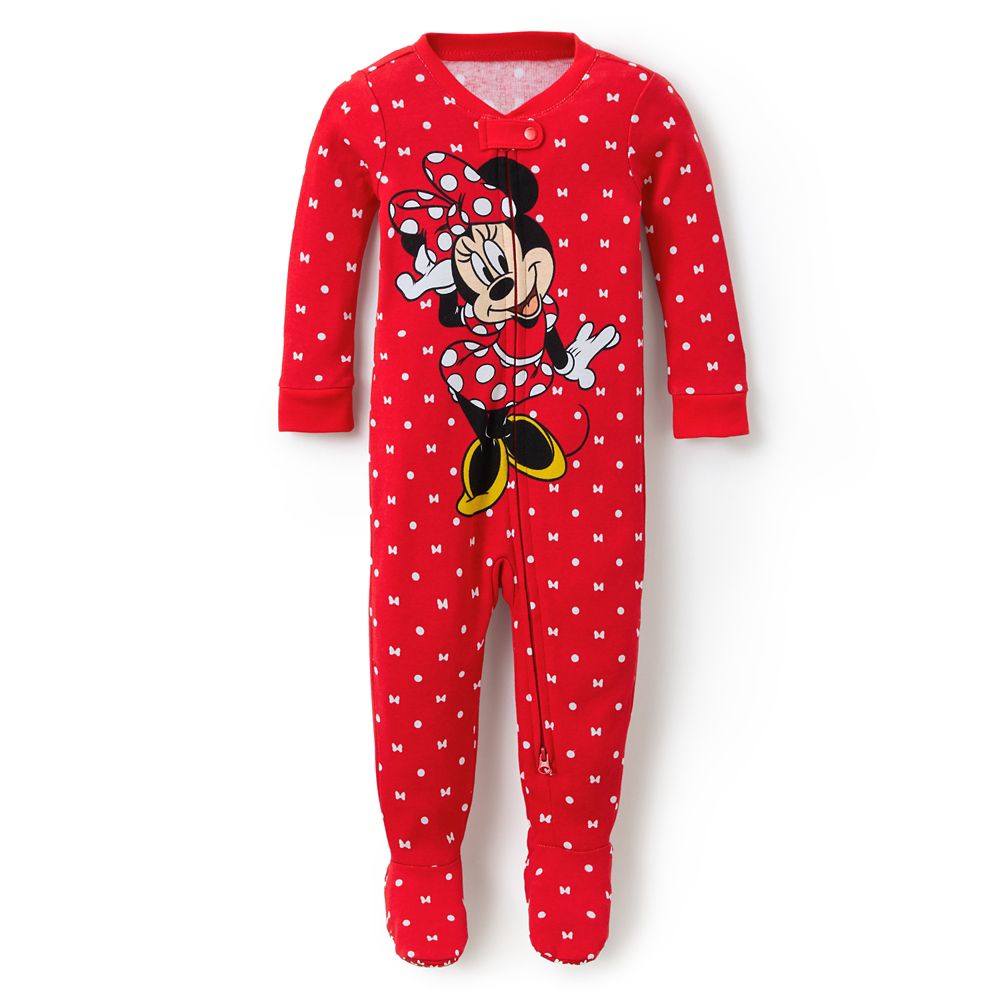 乐天商城 - 【取寄せ】 ディズニー Disney US公式商品 ミニーマウス ミニー 赤ちゃん ベビー 幼児 女の子 男の子 長袖 長そで 服 部屋着 パジャマ 普段着 寝巻き ベビー スリーパー 寝具 [並行輸入品] Minnie Mouse Long Sleeve Stretchie Sleeper for Baby グッズ ストア プレゼ