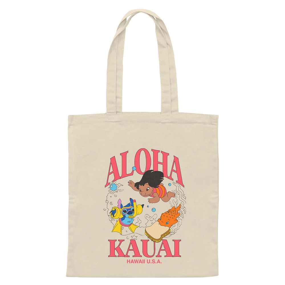 Rakuten - 【取寄せ】 ディズニー Disney US公式商品 スティッチ リロとスティッチ リロ トートバッグ バック 鞄 かばん 手提げ キャンバス [並行輸入品] Lilo & Stitch Kauai Canvas Tote グッズ ストア プレゼント ギフト 誕生日 人気
