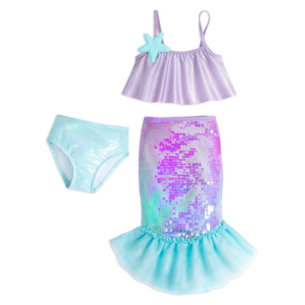 Rakuten - 【取寄せ】 ディズニー Disney US公式商品 リトルマーメイド アリエル Ariel プリンセス 女の子 ガールズ 子供 水着 スイムウェア セット 女の子用 子供用 服 [並行輸入品] Ariel Deluxe Swimsuit Set for Girls ? The Little Mermaid グッズ ストア プレゼント ギフ