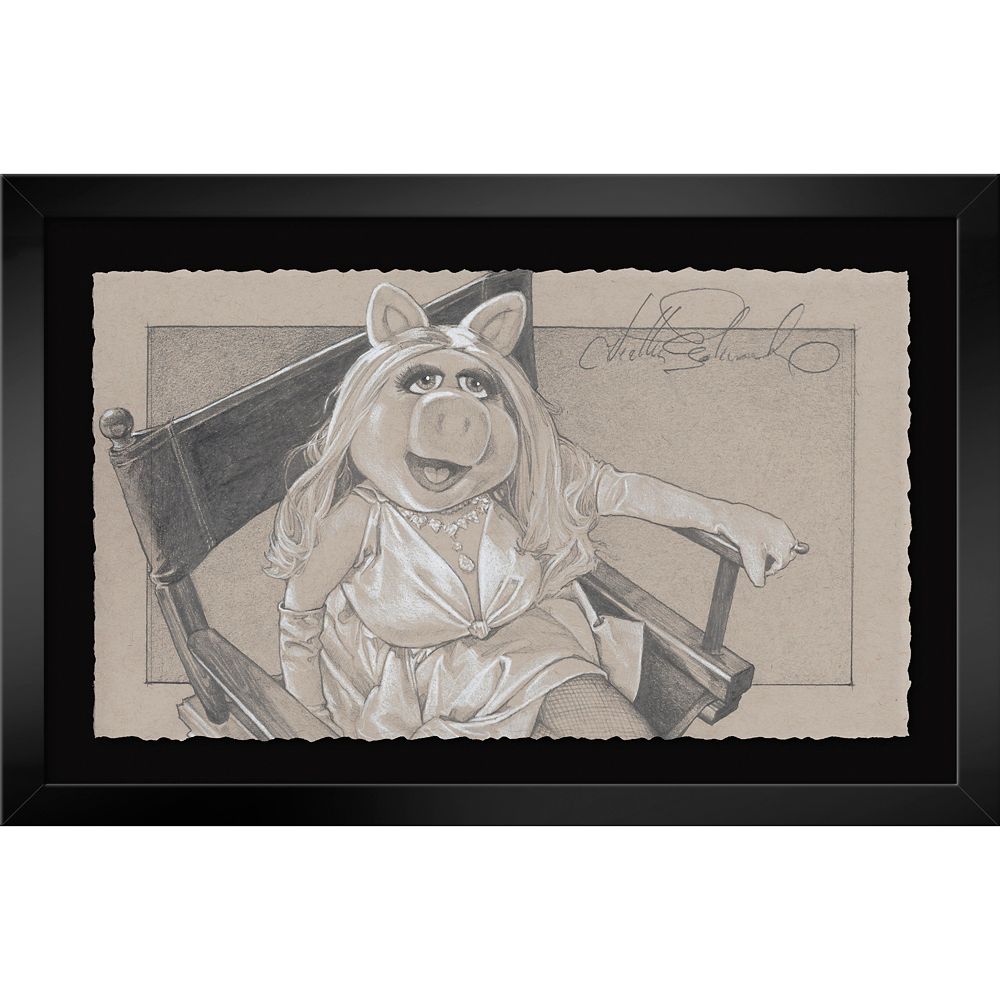  ディズニー Disney US公式商品 マペットショー Muppet ミスピギー マペット サイン 限定版 帽子 ハット キャップ 服 標識 標示 限定 フレーム付き 額付き アート プリント 絵画 絵  Miss Piggy ''There's Only Room For One Diva， And That Is