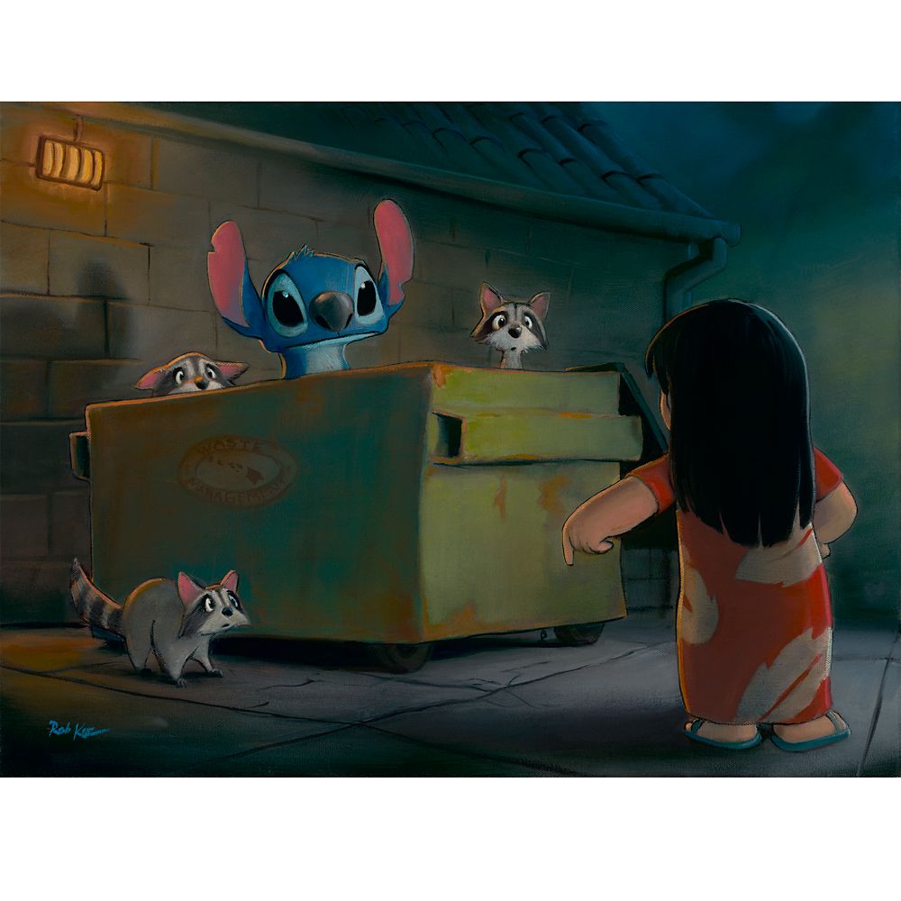 Rakuten - 【取寄せ】 ディズニー Disney US公式商品 スティッチ リロとスティッチ リロ 限定版 限定 キャンバス キャンバスアート 絵画 絵 アート インテリア 壁 装飾 デザイン [並行輸入品] Lilo & Stitch ''Diving'' Gallery Wrapped Canvas by Rob Kaz ? Limited Edition グ