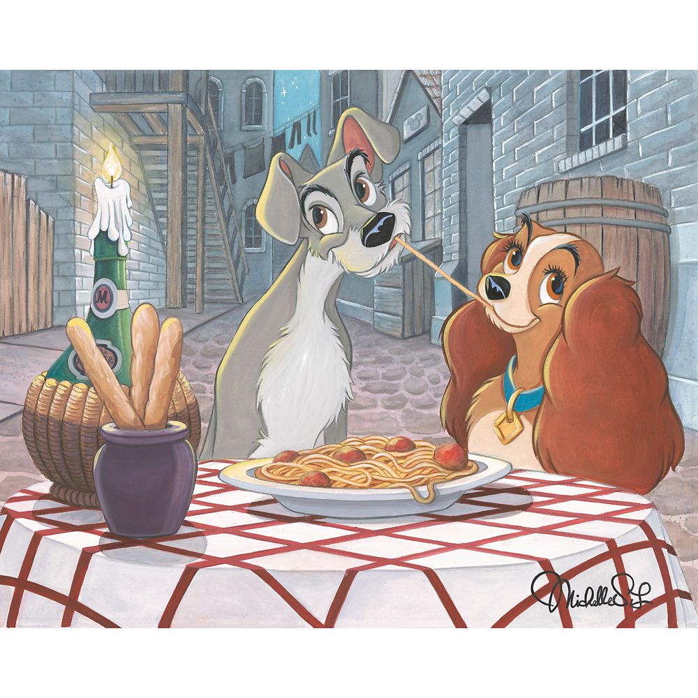 Rakuten - 【取寄せ】 ディズニー Disney US公式商品 わんわん物語 レディ トランプ 限定版 限定 キャンバス キャンバスアート 絵画 絵 アート インテリア 壁 装飾 デザイン [並行輸入品] Lady and the Tramp ''Special Night'' Gallery Wrapped Canvas by Michelle St.Laurent