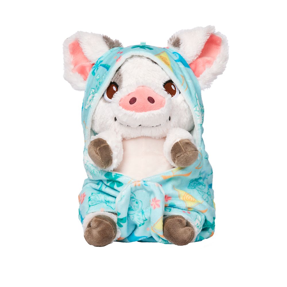 Rakuten - 【1-2日以内に発送】 ディズニー Disney US公式商品 モアナと伝説の海 モアナ ワイアリキ プア こぶた おくるみぬいぐるみ 小サイズ ぬいぐるみ 人形 おもちゃ 30cm ベビー 赤ちゃん [並行輸入品] Pua Plush with Blanket Pouch Moan
