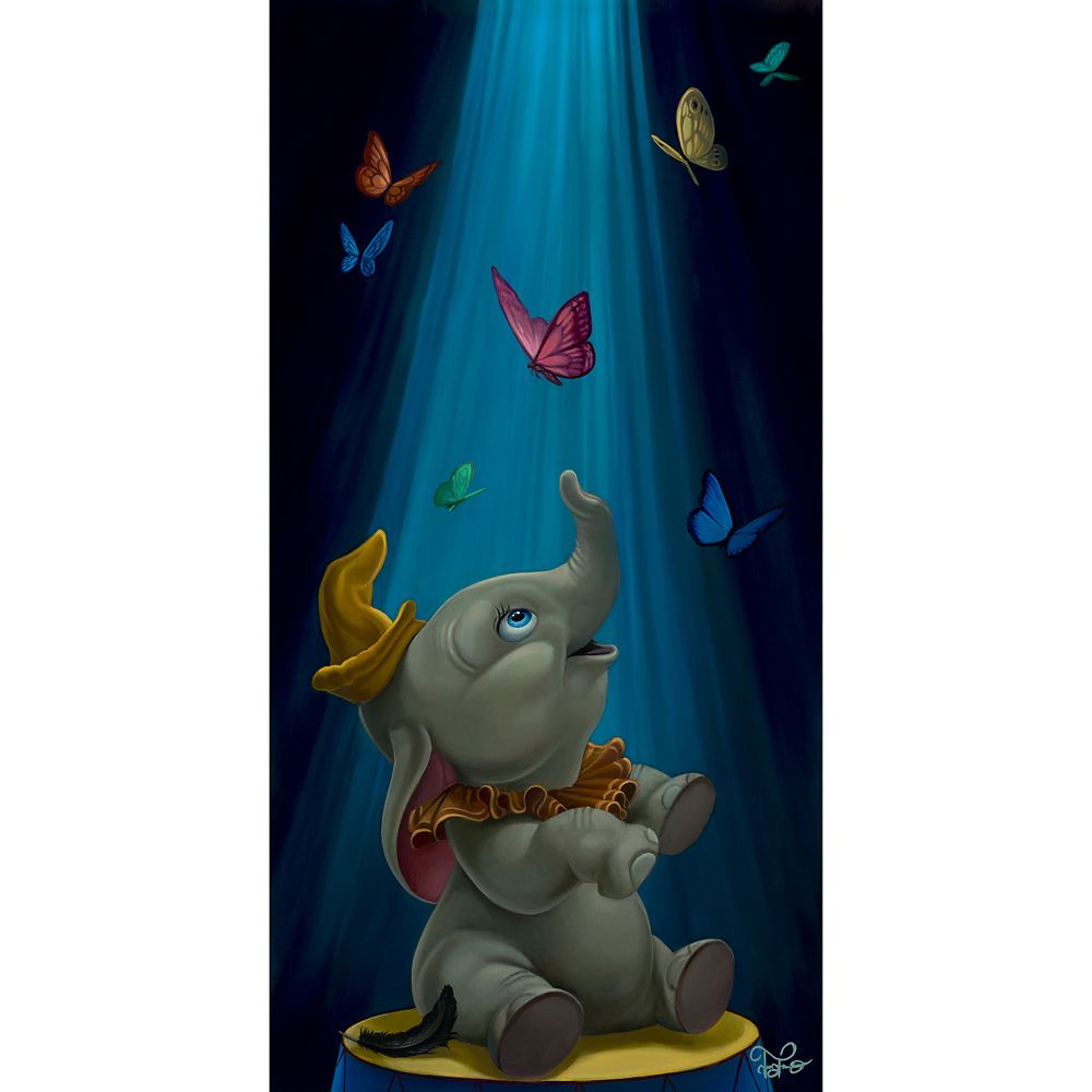Graphic - 【取寄せ】 ディズニー Disney US公式商品 ダンボ Dumbo ドリーム 限定版 35cm 限定 80cm 40cm キャンバス [並行輸入品] Dumbo ''Dream to Fly'' Canvas Artwork by Jared Franco ? 32'' x 16'' ? Limited Edition グッズ ストア プレゼント ギフト 誕生日 人気