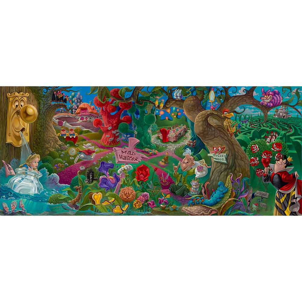 【取寄せ】 ディズニー Disney US公式商品 アリス ふしぎの国のアリス サイン 限定版 標識 標示 限定 キャンバス キャンバスアート 絵画 絵 アート インテリア 壁 装飾 デザイン 並行輸入品 Alice in Wonderland 039 039 Wonderland 039 039 Gallery Wrapped Canvas by Jared Fra