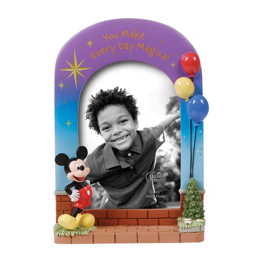 乐天商城 - 【取寄せ】 ディズニー Disney US公式商品 ミッキーマウス ミッキー プレシャスモーメント 置物 フィギュア 人形 フォトフレーム 写真フレーム 写真立て 額 15cm 10cm [並行輸入品] Mickey Mouse ''You Make Every Day Magical'' Photo Frame by Precious Moments ? 4'