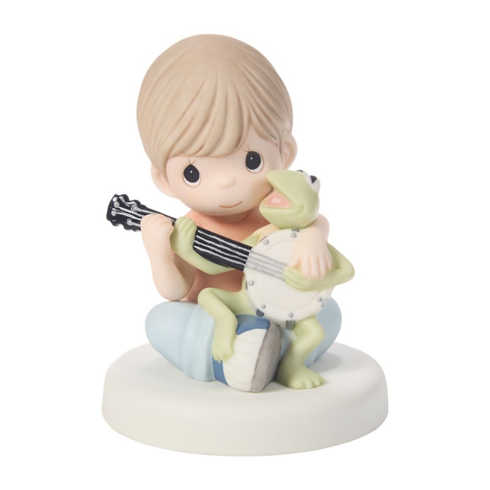 樂天商城 - 【取寄せ】 ディズニー Disney US公式商品 マペットショー Muppet カーミット 男の子 ボーイズ 子供 プレシャスモーメント 置物 フィギュア 人形 おもちゃ ミュージック [並行輸入品] Kermit and Boy ''Music is What Friendship Sounds Like'' Figure by Precious Mome