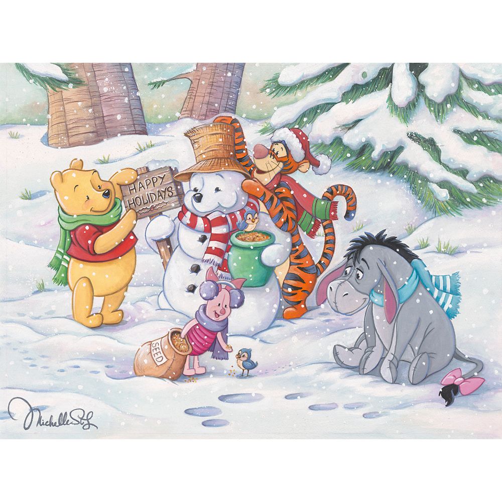 乐天商城 - 【取寄せ】 ディズニー Disney US公式商品 くまのプーさん ぷーさん プーさん pooh 限定版 限定 キャンバス キャンバスアート 絵画 絵 アート インテリア 壁 装飾 デザイン [並行輸入品] Winnie the Pooh and Pals ''Pooh's Winter Holiday'' Gallery Wrapped Canvas b