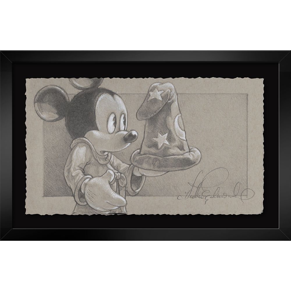乐天商城 - 【取寄せ】 ディズニー Disney US公式商品 ミッキーマウス ミッキー ファンタジア 魔法使い 弟子 サイン 限定版 標識 標示 限定 魔法使い ソーサラー フレーム付き 額付き アート プリント 絵画 絵 [並行輸入品] Sorcerer Mickey Mouse ''The Power， It's Different?