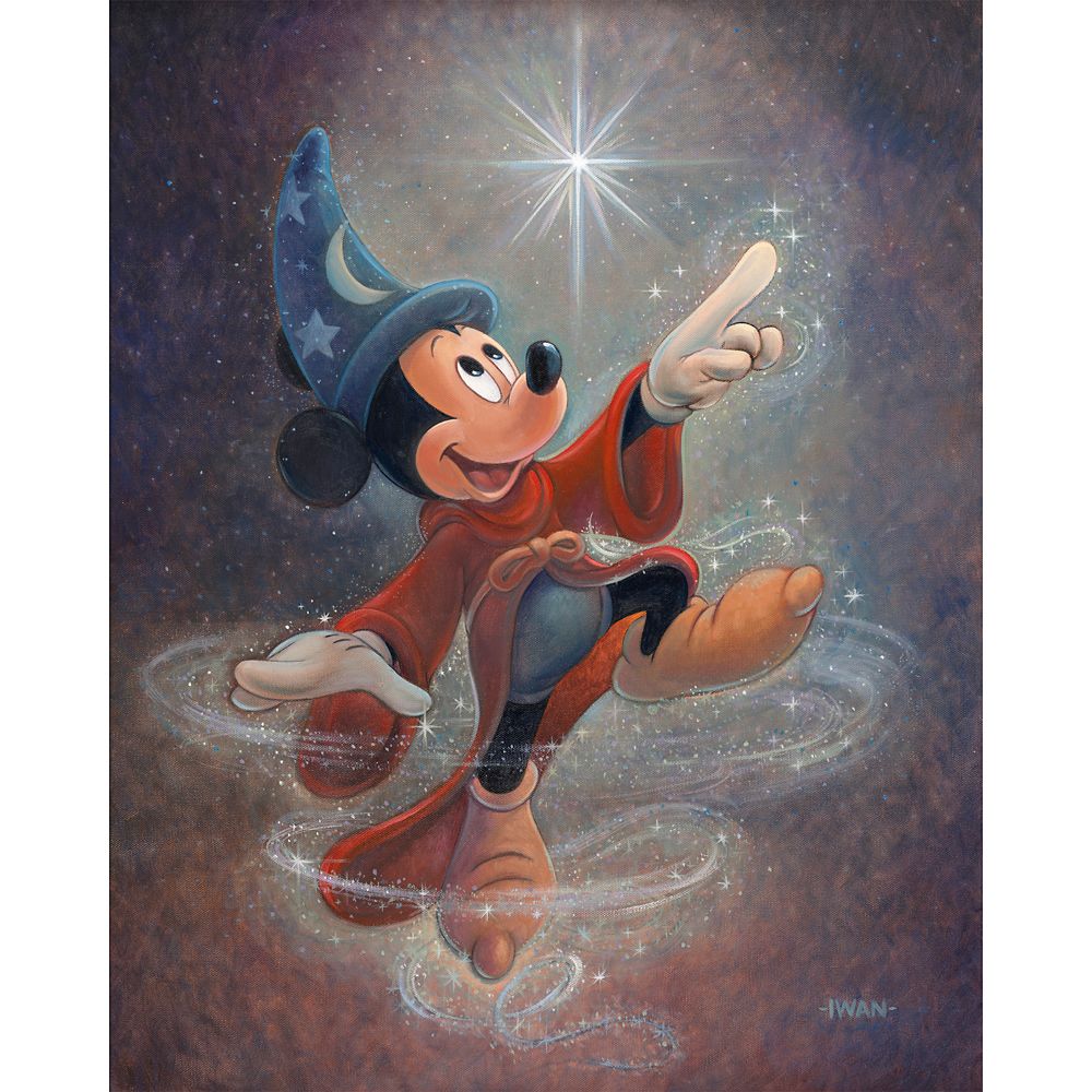 Rakuten - 【取寄せ】 ディズニー Disney US公式商品 ミッキーマウス ミッキー ファンタジア 魔法使い 弟子 限定版 限定 キャンバス 魔法使い ソーサラー キャンバスアート 絵画 絵 アート インテリア 壁 装飾 デザイン [並行輸入品] Sorcerer Mickey Mouse ''Swept Up in the Ma