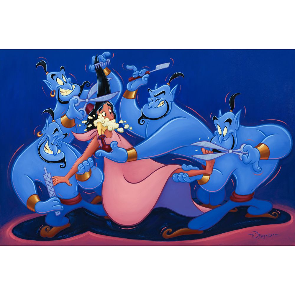 [주문] 디즈니 Disney US 공식 상품 알라딘 재스민 프린세스 제니 마법의 램프 마인 한정판 팀 로저슨 한정 캔버스 캔버스 아트 회화 그림 아트 인테리어 벽 장식 디자인 [병행 수입품] Aladdin ''Genie at Your Service''