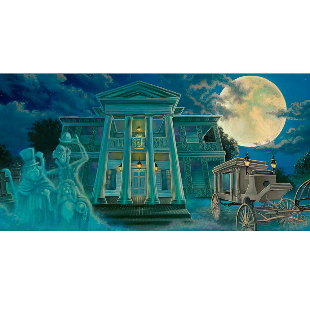 Rakuten - 【取寄せ】 ディズニー Disney US公式商品 ホーンテッドマンション ヒッチハイキングゴースト 限定版 限定 キャンバス [並行輸入品] The Hitchhiking Ghosts ''The Moon Climbs High'' Canvas Artwork by Jared Franco ? The Haunted Mansion ? Limited Edition グッ