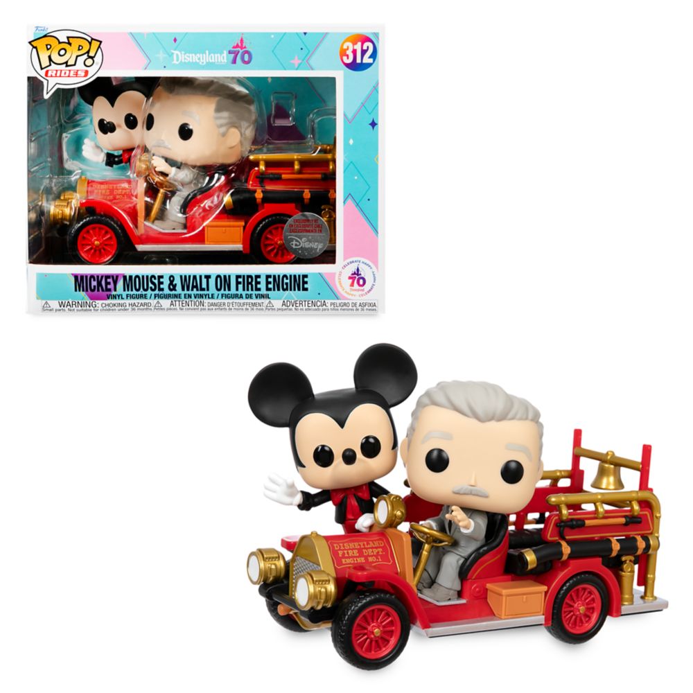 Rakuten - 【取寄せ】 ディズニー Disney US公式商品 ミッキーマウス ミッキー ディズニーランド ウォルトディズニー ポップバイナル フィギュア おもちゃ [並行輸入品] Disney Exclusive ? Mickey Mouse and Walt Disney on Fire Engine Pop! Rides Vinyl by Funko ? Disneyla