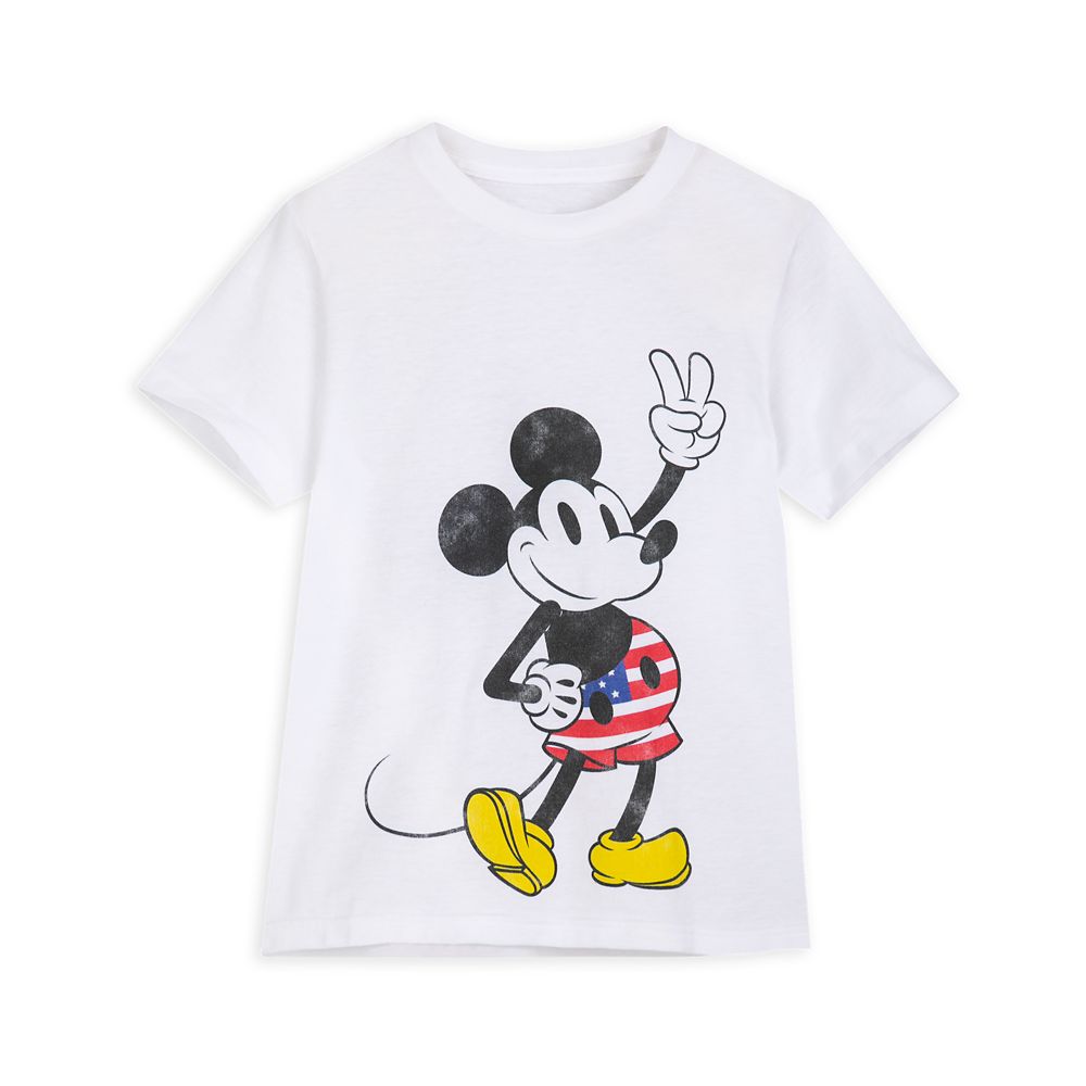 【取寄せ】 ディズニー Disney US公式商品 ミッキーマウス ミッキー Tシャツ トップス 服 アメリカン シャツ 子供 キッズ 女の子 男の子 [並行輸入品] Mickey Mouse Americana Peace T-Shirt for Kids グッズ ストア プレゼント ギフト クリスマス 誕生日 人気