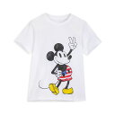 【取寄せ】 ディズニー Disney US公式商品 ミッキーマウス ミッキー Tシャツ トップス 服 アメリカン シャツ 子供 キッズ 女の子 男の子 [並行輸入品] Mickey Mouse Americana Peace T-Shirt for Kids グッズ ストア プレゼント ギフト クリスマス 誕生日 人気