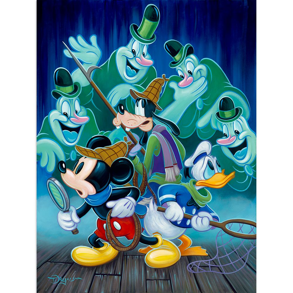 Graphic - 【取寄せ】 ディズニー Disney US公式商品 ミッキーマウス ミッキー 限定版 ティムロジャーソン 35cm 限定 40cm 30cm キャンバス [並行輸入品] Mickey Mouse and Friends ''Ghost Chasers'' Canvas Artwork by Tim Rogerson ? Lonsesome Ghosts ? 16'' x 12'' ? Lim