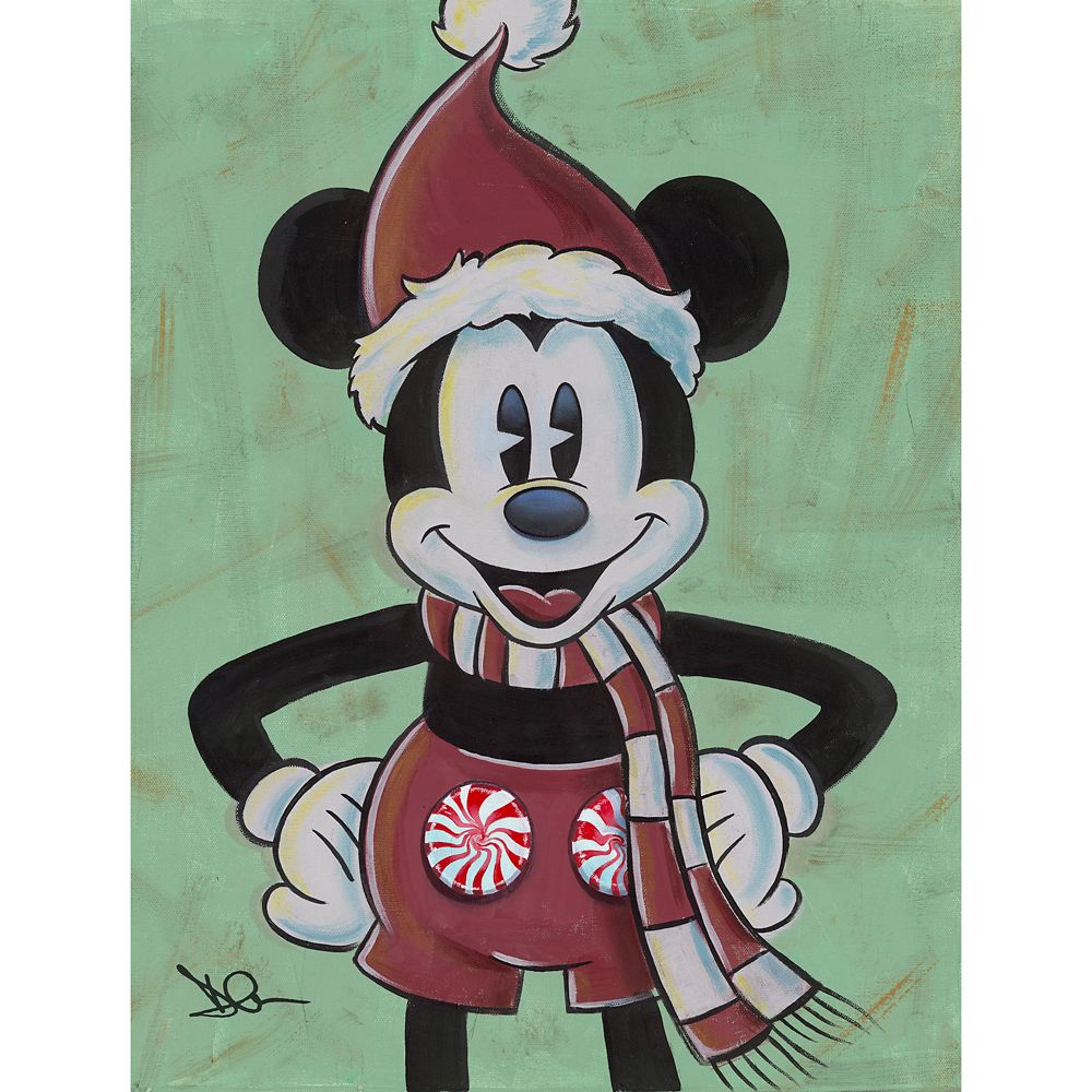 Graphic - 【取寄せ】 ディズニー Disney US公式商品 ミッキーマウス ミッキー 限定版 限定 キャンバス [並行輸入品] Mickey Mouse ''Peppermick'' Canvas Artwork by Dom Corona ? Limited Edition グッズ ストア プレゼント ギフト 誕生日 人気