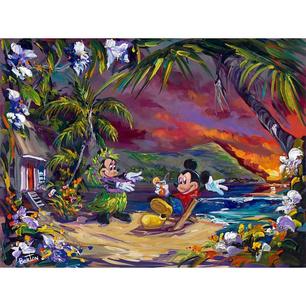 【取寄せ】 ディズニー Disney US公式商品 ミッキーマウス ミッキー ミニーマウス ミニー 限定版 限定 キャンバス キャンバスアート 絵画 絵 アート インテリア 壁 装飾 デザイン 並行輸入品 Mickey and Minnie Mouse 039 039 Hula Love 039 039 Gallery Wrapped Canvas by Steve