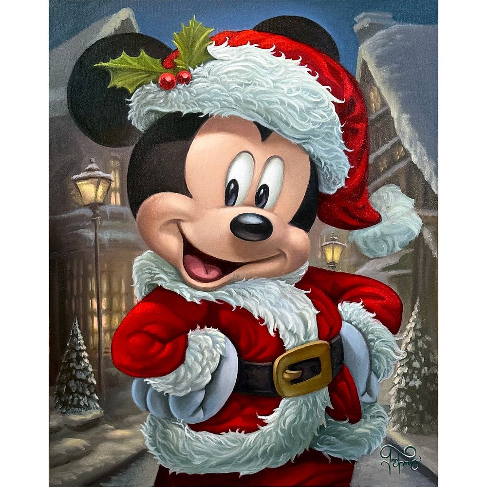 Rakuten - 【取寄せ】 ディズニー Disney US公式商品 ミッキーマウス ミッキー サイン 限定版 限定 キャンバス キャンバスアート 絵画 絵 アート インテリア 壁 装飾 デザイン [並行輸入品] Mickey Mouse ''Merry Mickey'' Gallery Wrapped Canvas by Jared Franco ? Signed Lim
