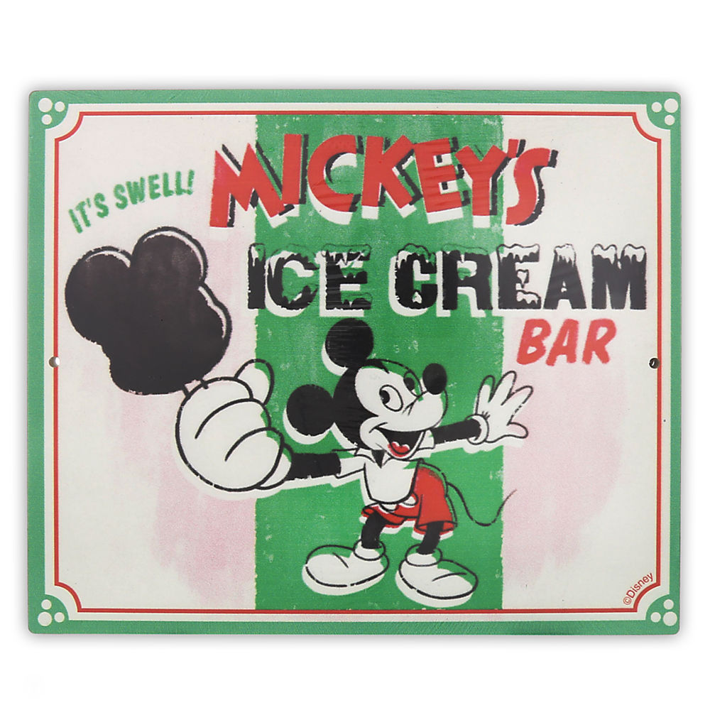 【取寄せ】 ディズニー Disney US公式商品 ミッキーマウス ウォールサイン 壁掛け サインボード サイン 標識 標示 並行輸入品 Mickey s Ice Cream Bar Wall Sign グッズ ストア プレゼント ギフト 誕生日 人気 クリスマス 誕生日 プレゼ