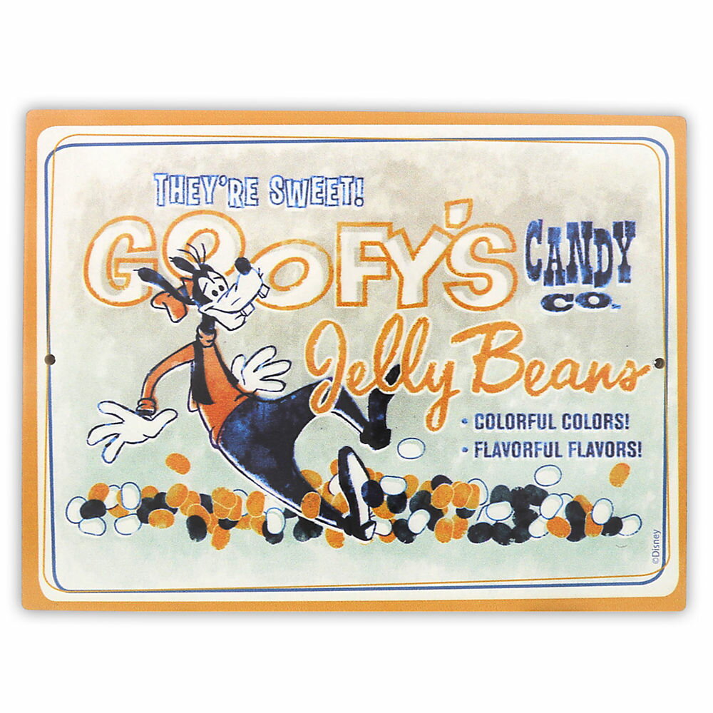 【取寄せ】 ディズニー Disney US公式商品 グーフィー Goofy ウォールサイン 壁掛け サインボード サイン 標識 標示 並行輸入品 Goofy s Candy Co. Jelly Beans Wall Sign グッズ ストア プレゼント ギフト 誕生日 人気 クリスマス 誕生