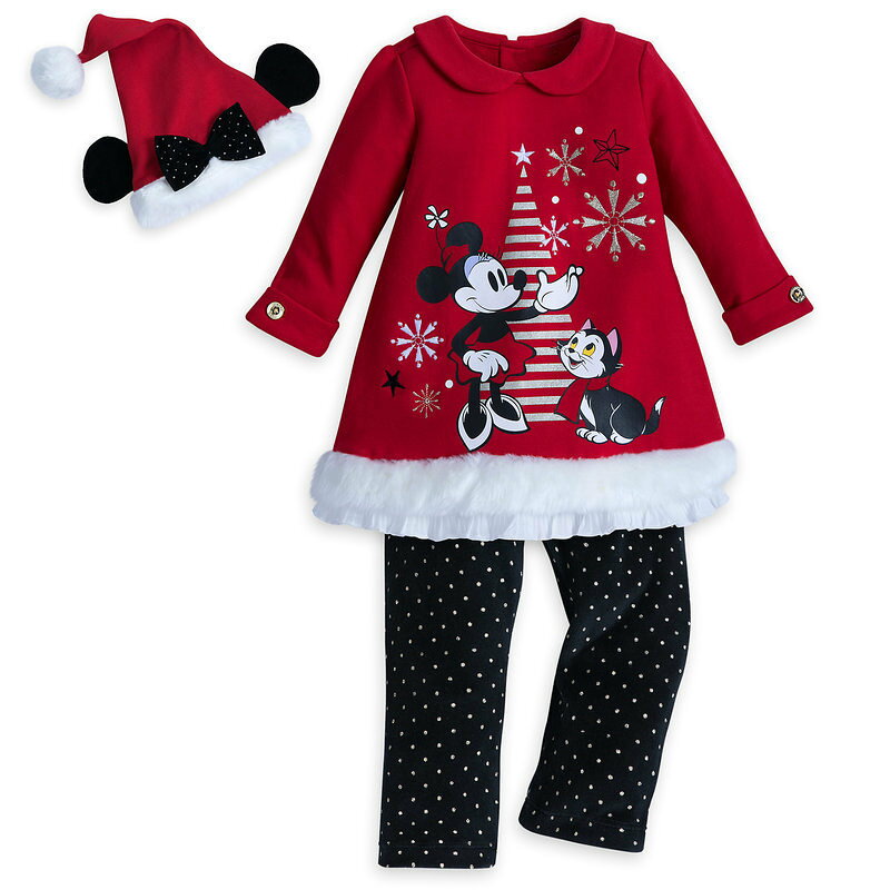 【あす楽】ディズニー Disney US公式商品 ミニーマウス コスチューム サンタ クリスマス ニット 上着 トップス 服 ドレス 洋服 セット ベビー 赤ちゃん 幼児 女の子 男の子 [並行輸入品] Minnie Mouse Holiday Knit Dress Set for Babyのサムネイル