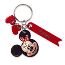 【取寄せ】 ディズニー Disney US公式商品 ミニーマウス キーチェーン アクセサリー キーホルダー [並行輸入品] Minnie Mouse Face Leather Keychain - Personalizable グッズ ストア プレゼント ギフト 誕生日 人気 クリスマス 誕生日 プレゼント ギフト