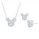  ディズニー Disney US公式商品 ミッキーマウス ネックレス ジュエリー アクセサリー ピアス セット  Mickey Mouse Necklace and Earrings Set by CRISLU - Platinum グッズ ストア プレゼント ギフト 誕生日 人気 クリスマス 誕生日 プレゼント